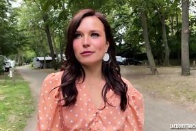 Oh Oui! Sexy French Brunette Fucked And Reamed Hard In A Public Camper Trailer Park - Clemence Audiard