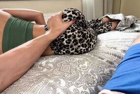 My roommate boyfriend stayed with me and poured cum in my ass