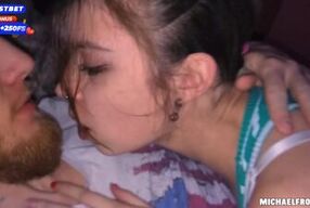 MichaelFrostPro's Real Hottest Night: Skinny Teen with Blue EYES Takes a Huge Load on Her Face