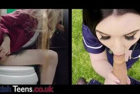 Watch the BBC as it dominates the British Blonde in a Sloppy Blowjob competition!