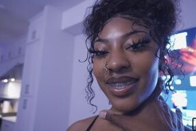 Watch this horny ebony MILF's First Video: Big ass, small tits, interracial, and BBC