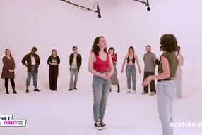 Amateur German brunette takes on multiple cocks in Orgy My Way Part 1 (Part 1 of 4)