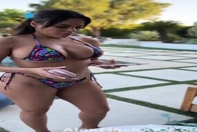 Luna Star gets wild with big black dick in interracial POV pool sex