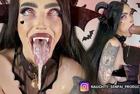 Goth chick with nylon feet gets her mouth, ass & pussy stuffed by a big dicked stud in HD