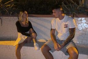 Kinky stranger interrupted by passersby, gets a cumshot on his face and cowgirl on camera