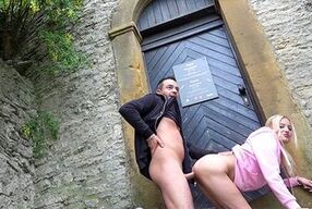 German blonde MILF gets her face licked and takes a cumshot in HD POV