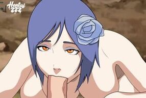 Get ready to gag on this hot hentai with Naruto Konan's amazing POV blowjob skills!