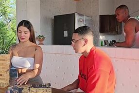 Salome Gil & Brandon Cruz take BBCs and fill big booty with cum