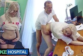 Lexi Lou, the British blonde bombshell, gets drilled by a foreign doctor in fake hospital POV