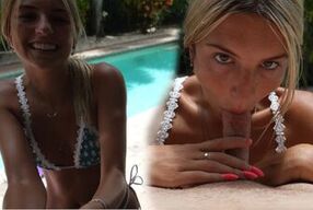 My stepbro nutted on me in the pool while I was drenched in cum