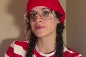 Watch this busty brunette Waldo get kinky with a vibrator after being abandoned by her man