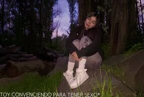 Naughty 18-year-old Latina gives a public quickie & fucks a big dick in the forest