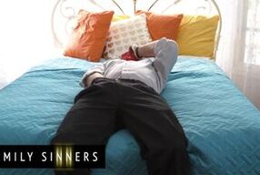 FAMILY SINNERS - Stepdaughter Catches Her Stepdad Sniffing Her Panties & Teases Him Into Fucking Her