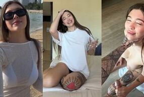 POV Stranger on a public beach invited to her hotel / RIDING MY COCK HARD