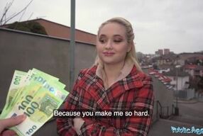 Public Agent Blonde Russian Babe takes my CASH FOR SEX Offer