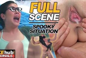 Creampie for college student who has a Spirit in her dorm room - FAKEhub FULL SCENE