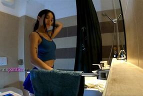 Can she be the most beautiful girl ever? Just look at her how sexy is her blue mini skirt & panties