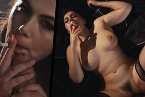 Italian Beauty Vale Nappi Smoking Porn - Big Ass Girl with Hairy Pussy Fucked holding Cigarette