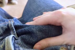 ASMR rubbing cock through jeans slowly