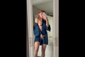 step-sister tries on latex