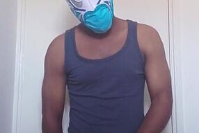 Masked guy cums for you