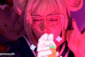 Messy deepthroat with himiko toga cosplay