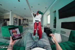 VR Conk: Busty Kiriko From Overwatch Video Game Fucks Anally With A Fan In Cosplay Parody pt.1