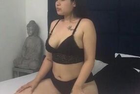 My horny neighbor records herself masturbating with her dildo