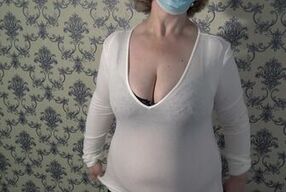 Hairy pussy and big natural saggy tits of a mature BBW milf.