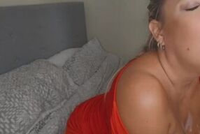 Maisie Lewis catches PERV neighbor watching invites him in to wank while she plays CUMS ON TITS!