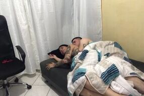 Delicious morning of horny couple at her stepdad's house