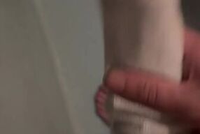 Shower time with sock