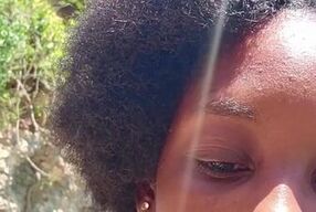 Ebony Babe Stranded On An Island