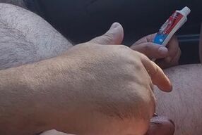 Eating chocolate off my dick