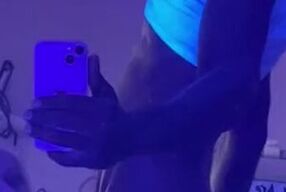 *ENDLESS THROAT* Watch CHLOE BLACC throat this big black dick in the black light!!