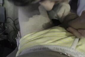 18 year old Nerd  Girl sucks a big dick POV