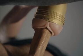 Hung boy fucking fleshlight in 4K. Big uncut white cock. Frog view. Cum.