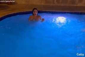 I get naughty in a public pool while they see me in the cameras!