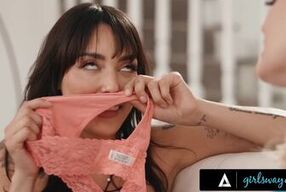 GIRLSWAY - Roommates Charlotte Stokely & Vanessa Sky Share Panties As Trophies From Their Dates