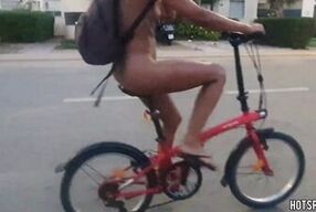 Wild Girl Biking Nude on Public Road: Flaunting Her Body and Pussy!