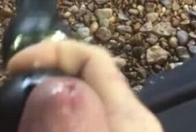 Cumming outside with vibrating wand