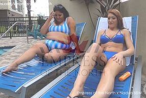 Poolside Piggy - Weight Gain Tease & Body Contrast Featuring Nadya BBW