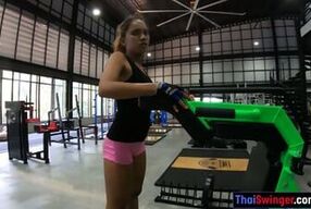 Butt Workout In The Gym For Thai Girlfriend And Sex At Home