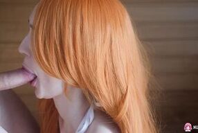 Sexy redhead slut Shinaryen rides a big cock.