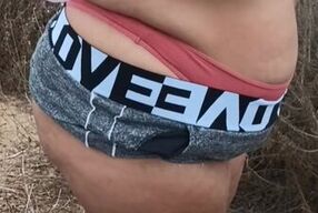 Wife gets naked on hiking trail by public nude beach