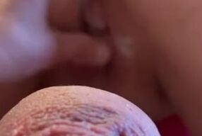 Husband finger fucks pussy doggy style