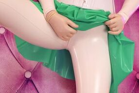 White Latex Rubber Catsuit Medical Fetish Tease Video - Sexy Pin Up MILF