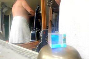 relaxing with a towel