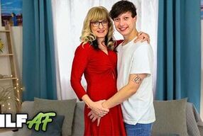GilfAf- Ella Black Spreads Mature Pussy For Step-Grandson's Cock