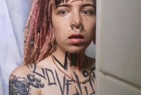 Sewerslut self inflicted struggle tattooed slut swallow a load of soap struggles in the shower